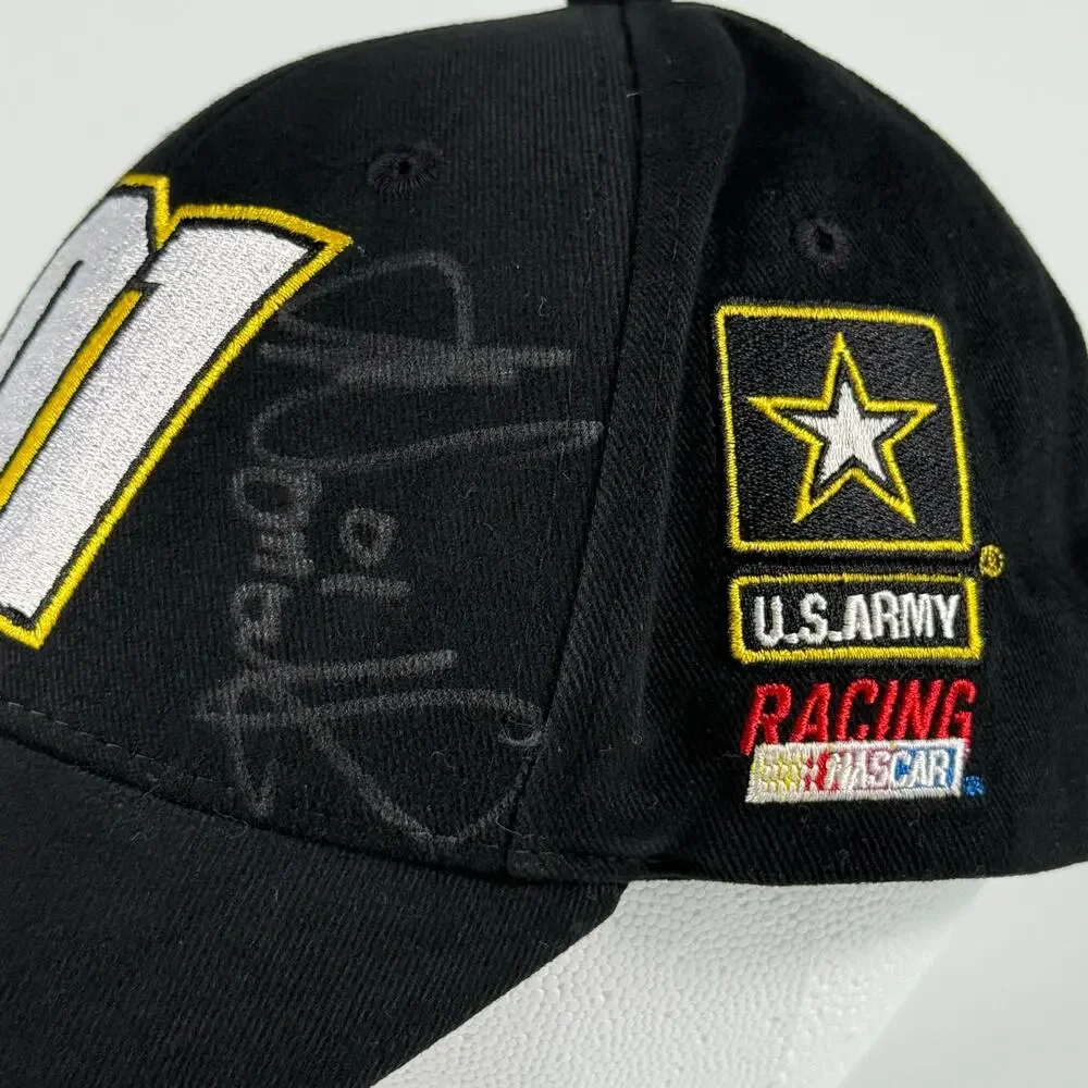 NASCAR 01 U.S. Army Racing Hat Black Flame Strapback‎ Cap